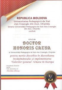 DOCTOR HONORIS CAUSA UPS „Ion Creangă”